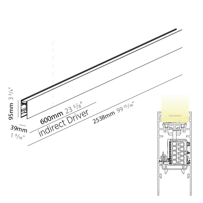 Hypro by Prolicht – 99 15/16″ x 3 3/4″ Suspension, Profile offers LED lighting solutions | Zaneen Architectural