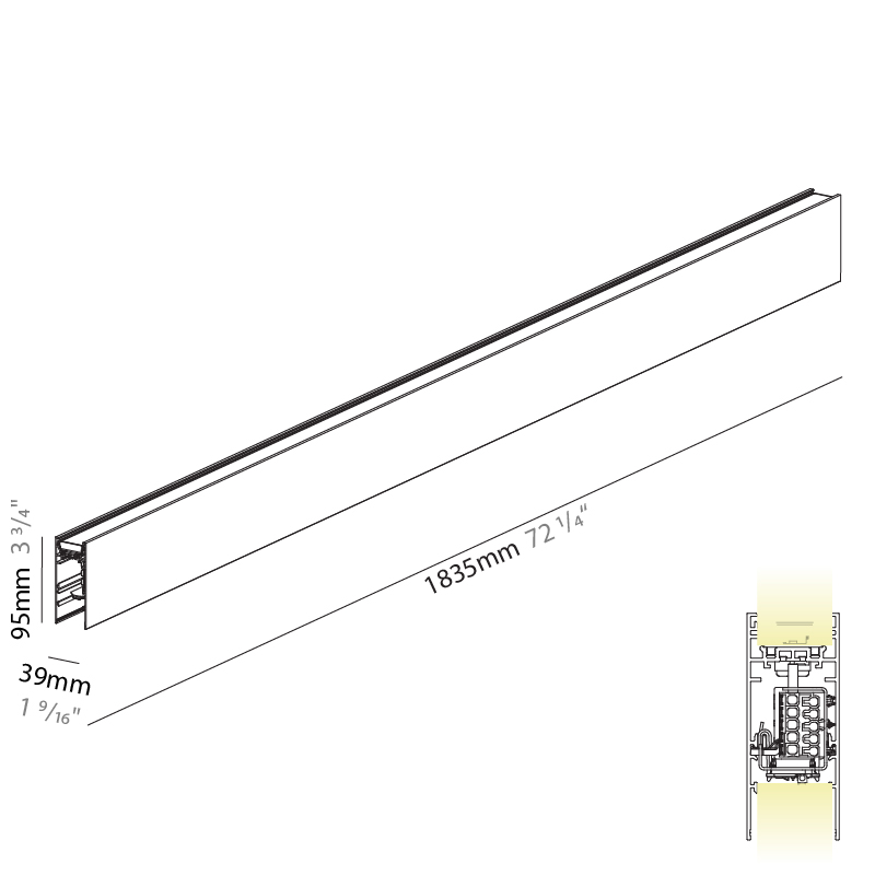 Hypro by Prolicht – 72 1/4″ x 3 3/4″ Suspension, Profile offers LED lighting solutions | Zaneen Architectural