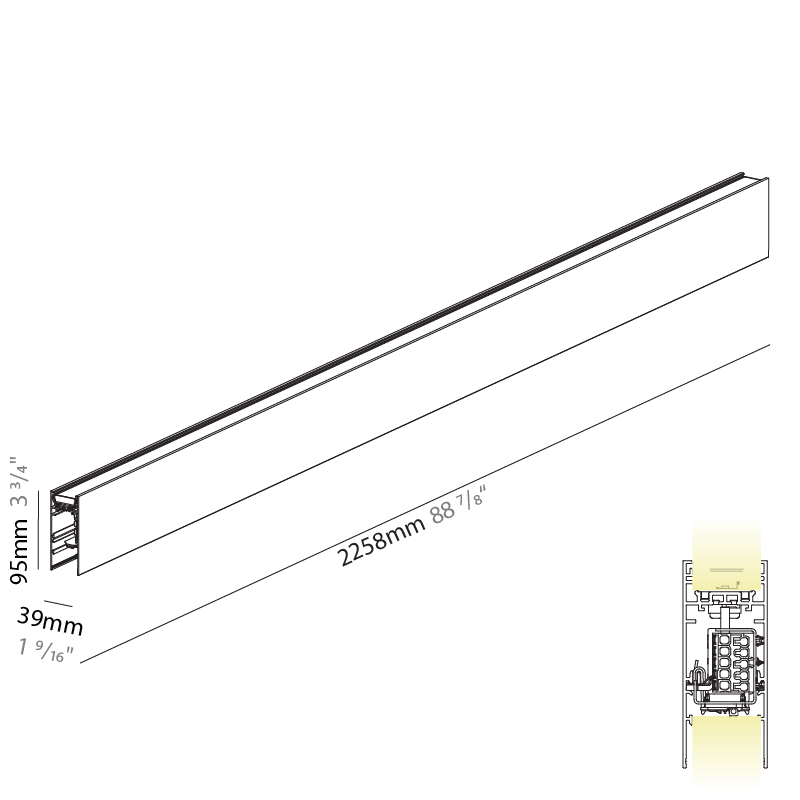 Hypro by Prolicht – 88 7/8″ x 3 3/4″ Suspension, Profile offers LED lighting solutions | Zaneen Architectural