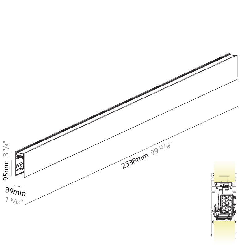 Hypro by Prolicht – 99 15/16″ x 3 3/4″ Suspension, Profile offers LED lighting solutions | Zaneen Architectural