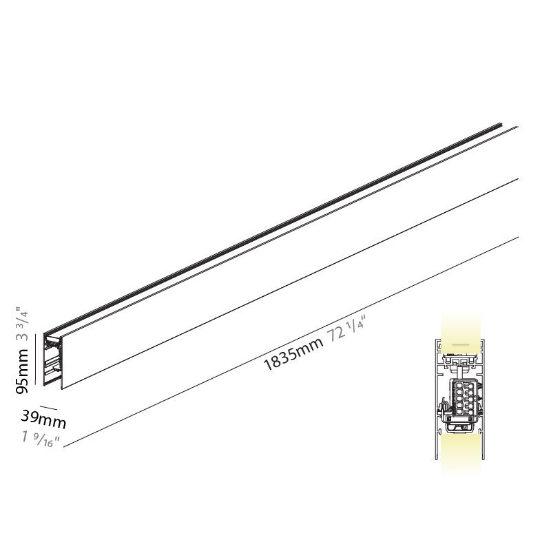 Hypro by Prolicht – 72 1/4″ x 3 3/4″ Suspension, Profile offers LED lighting solutions | Zaneen Architectural