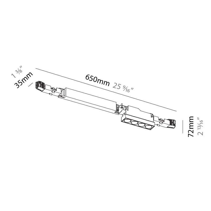 Magiq by Prolicht – 25 9/16″ x 2 13/16″ Track, Downlight offers LED lighting solutions | Zaneen Architectural