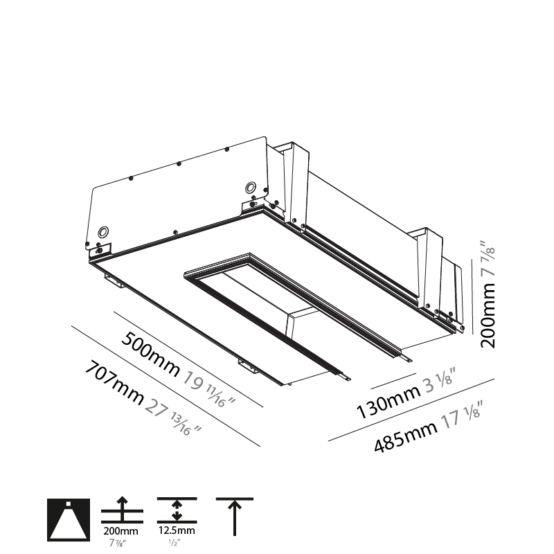 2Look4 130 by Prolicht – 19 11/16 / 39 3/8 / 59 1/16 / 70 7/8″ x 7 7/8″ Trimless, Linear Profiles offers LED lighting solutions | Zaneen Architectural