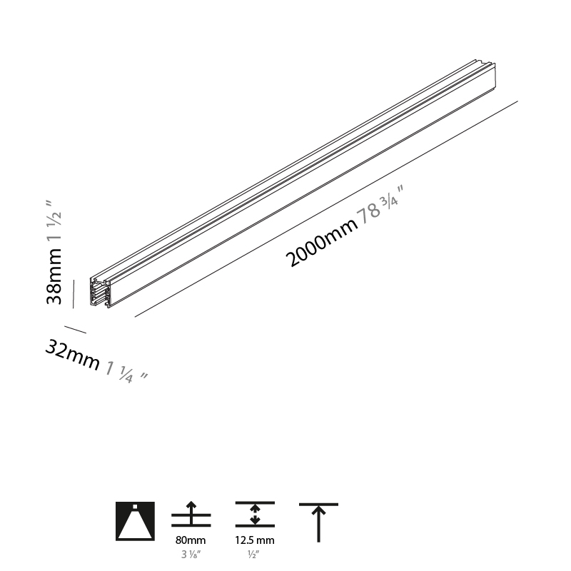 2Look4 20 Track by Prolicht – 78 3/4″ x 1 1/2″ Trimless, Linear Profiles offers LED lighting solutions | Zaneen Architectural