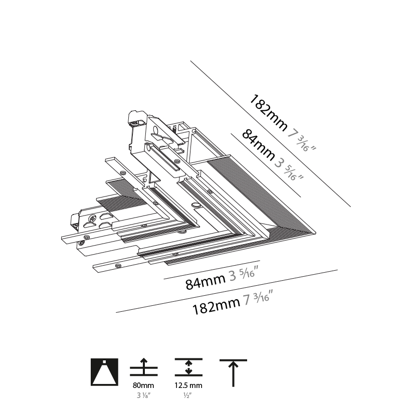 2Look4 20 Track by Prolicht – 7 3/16″ x 2 1/8″ Trimless, Linear Profiles offers LED lighting solutions | Zaneen Architectural
