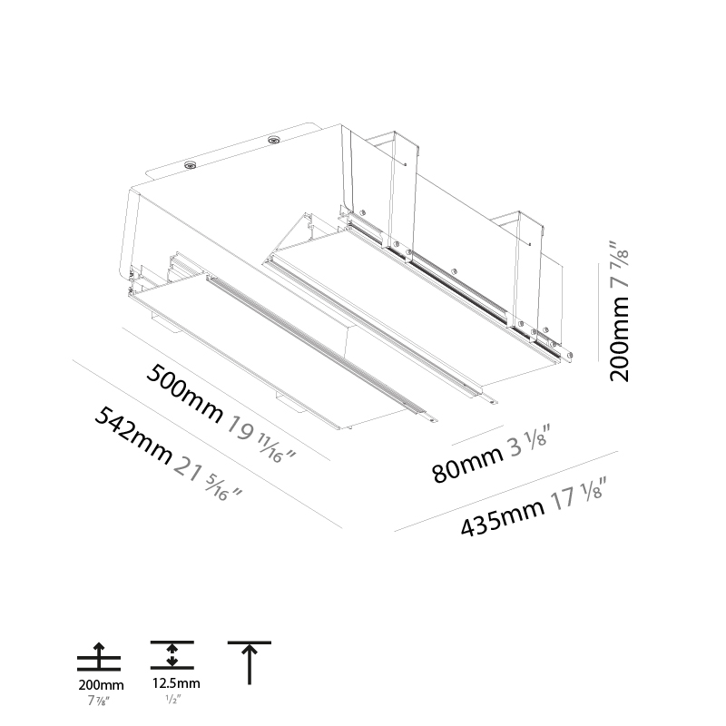 2Look4 80 by Prolicht – 19 11/16 / 39 3/8 / 59 1/16 / 70 7/8″ x 7 7/8″ Trimless, Linear Profiles offers LED lighting solutions | Zaneen Architectural