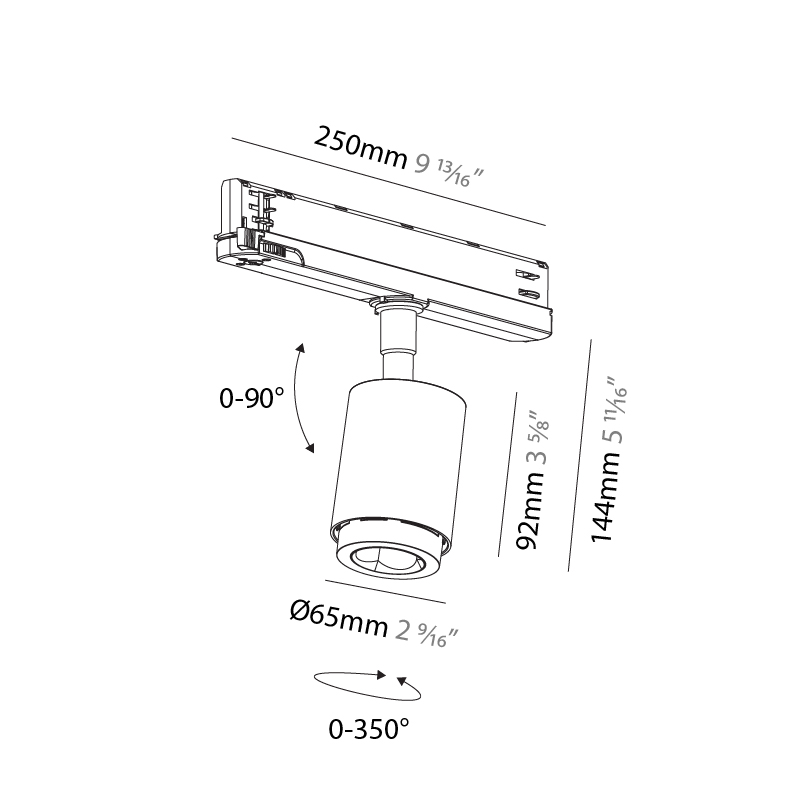 2Look4 50 Track by Prolicht – 2 9/16″9 13/16″ x 5 11/16″ Track, Spots offers LED lighting solutions | Zaneen Architectural