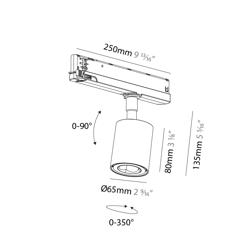 2Look4 50 Track by Prolicht – 2 9/16″9 13/16″ x 5 3/8″ Track, Spots offers LED lighting solutions | Zaneen Architectural