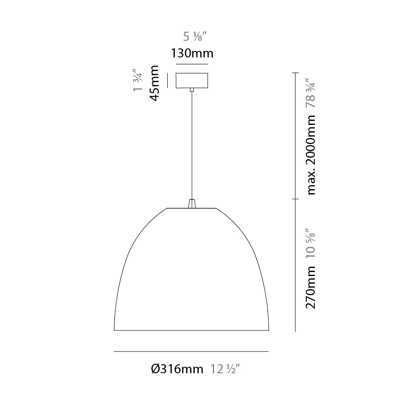 AU by Side – 12 1/2″ x 10 5/8″ Suspension, Pendant offers quality European interior lighting design | Zaneen Design / Line art