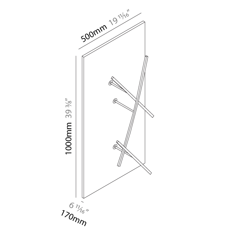 Albatros by Icone – 39 3/8″ x 6 11/16″ Surface, Wall Surface offers quality European interior lighting design | Zaneen Design / Line art