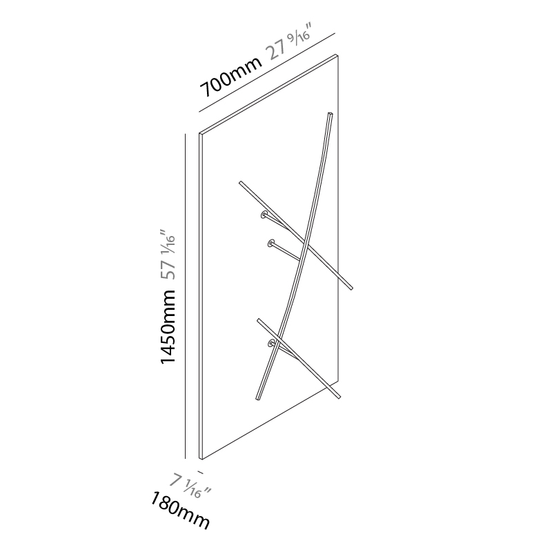 Albatros by Icone – 57 1/16″ x 7 1/16″ Surface, Wall Surface offers quality European interior lighting design | Zaneen Design / Line art