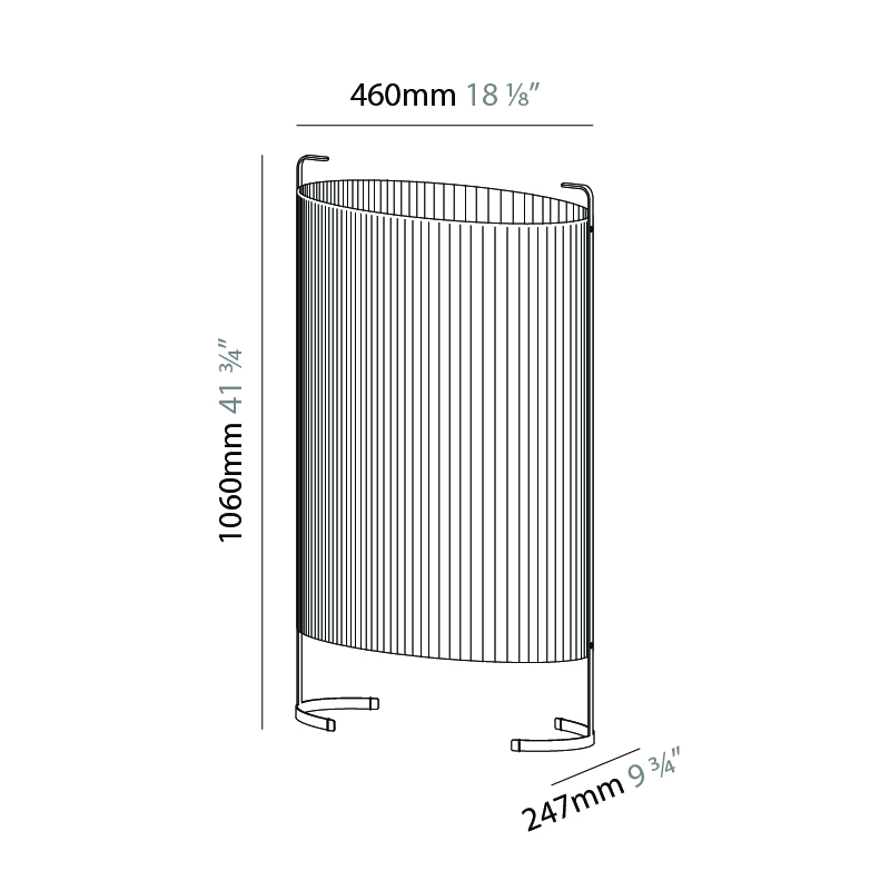 Amid by Milan – 18 1/9″ x 41 3/4″ Portable, Floor offers quality European interior lighting design | Zaneen Design / Line art