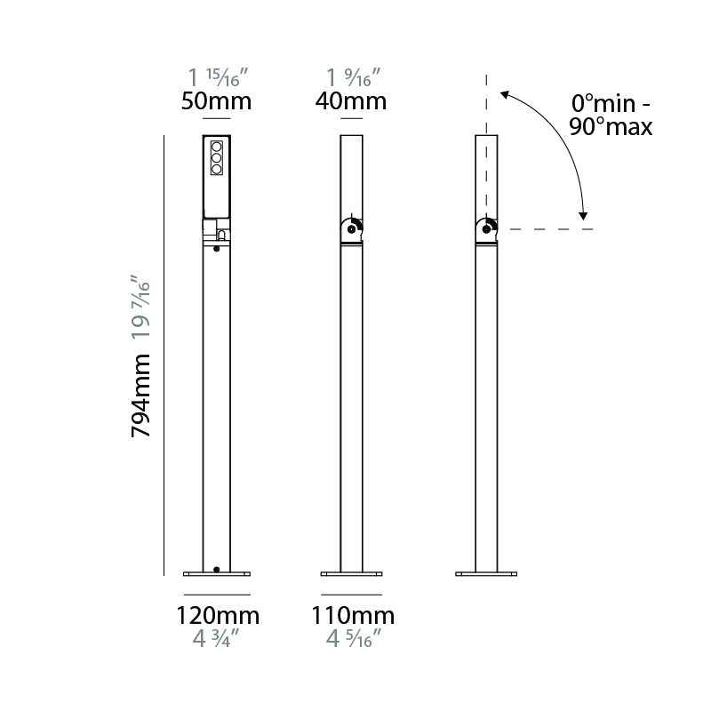 Angolo by Diamante – 4 3/4″ x 31 1/4″ Post, Bollard offers high performance and quality material | Zaneen Exterior