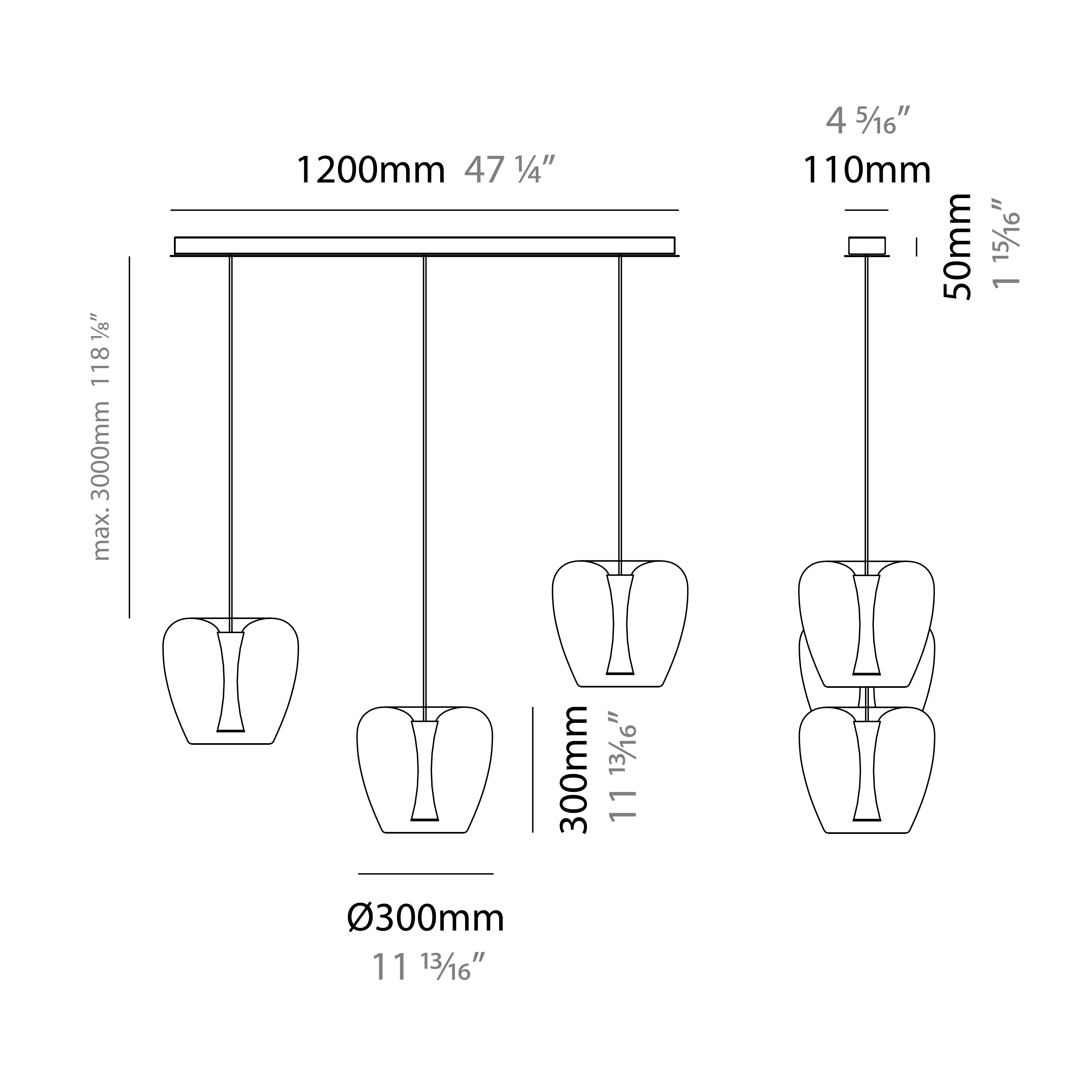 Apple Mood by Quasar – 11 13/16″47 1/4″ x 11 13/16″ Suspension, Pendant offers quality European interior lighting design | Zaneen Design