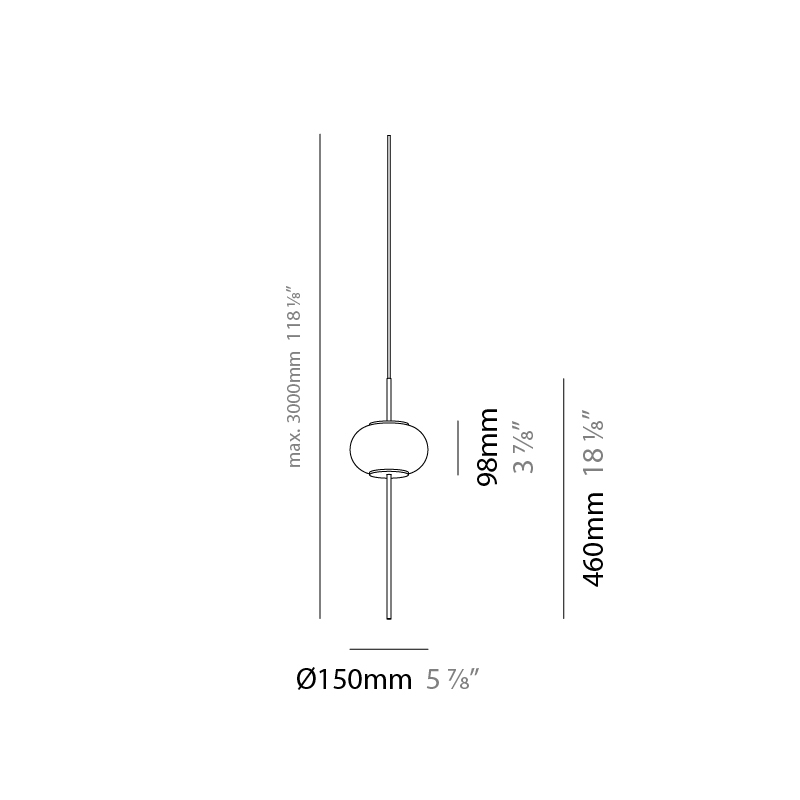 Astros by Milan – 5 7/8″ x 18 1/8″ Suspension, Pendant offers quality European interior lighting design | Zaneen Design
