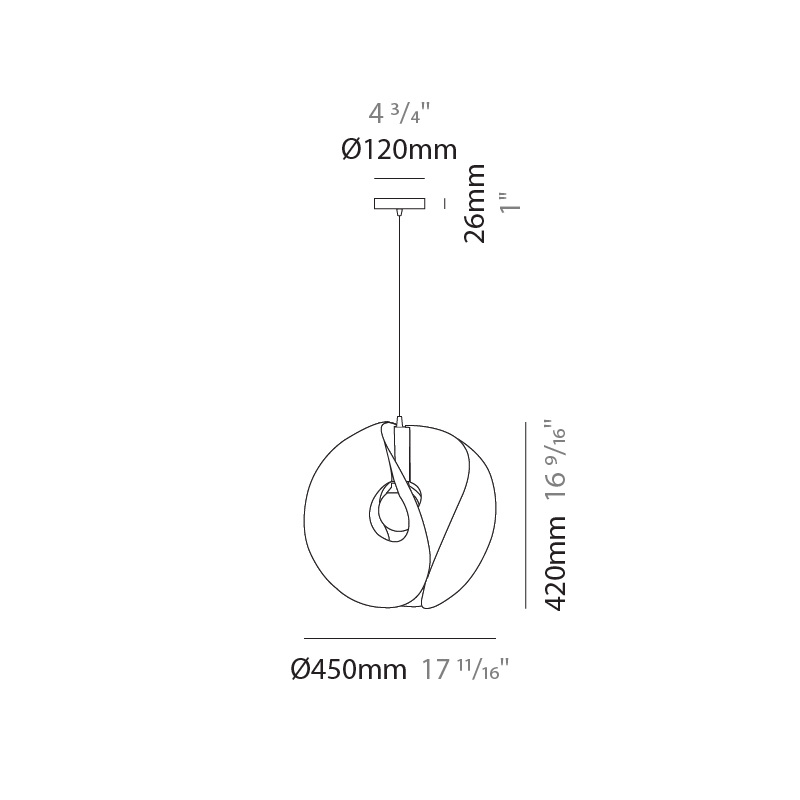 Atom by Linea Zero – 17 11/16″ x 16 9/16″ Suspension, Pendant offers quality European interior lighting design | Zaneen Design
