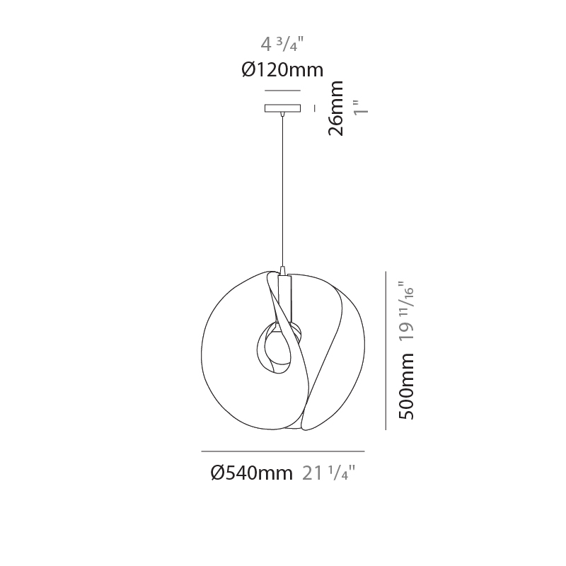 Atom by Linea Zero – 21 1/4″ x 19 11/16″ Suspension, Pendant offers quality European interior lighting design | Zaneen Design