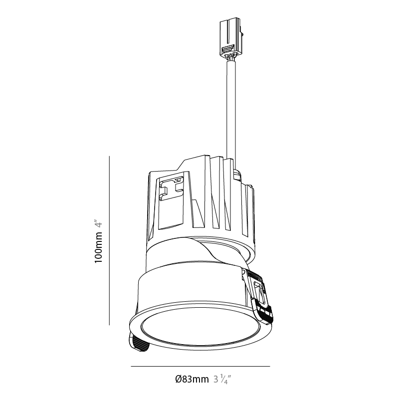 Bioniq Evo by Prolicht – 3 1/4″ x 4″ Recessed, Downlight offers LED lighting solutions | Zaneen Architectural / Line art