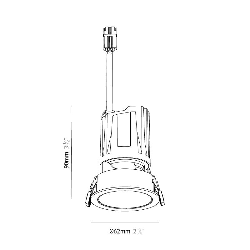 Bioniq Evo by Prolicht – 2 3/8″ x 3 1/2″ Recessed, Downlight offers LED lighting solutions | Zaneen Architectural / Line art