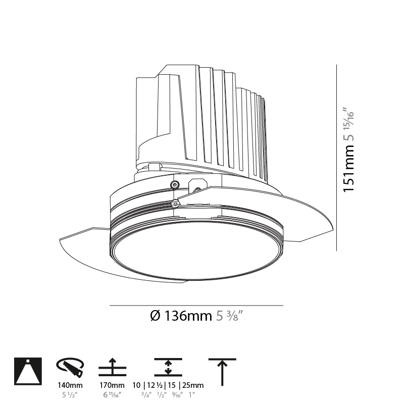 Bioniq by Prolicht – 5 3/8″ x 5 15/16″ Trimless, Downlight offers LED lighting solutions | Zaneen Architectural