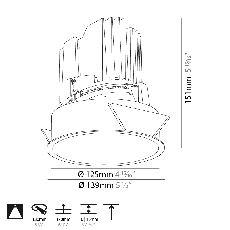 Bioniq by Prolicht – 5 1/2″ x 5 15/16″ Recessed, Downlight offers LED lighting solutions | Zaneen Architectural