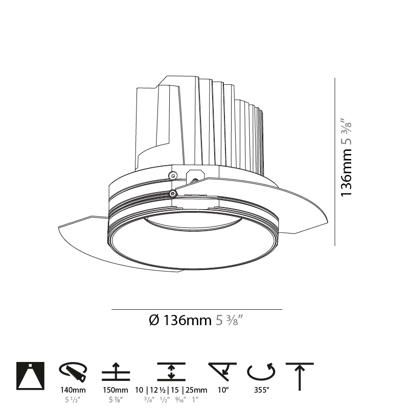 Bioniq by Prolicht – 4 15/16″ x 5 3/8″ Trimless, Downlight offers LED lighting solutions | Zaneen Architectural