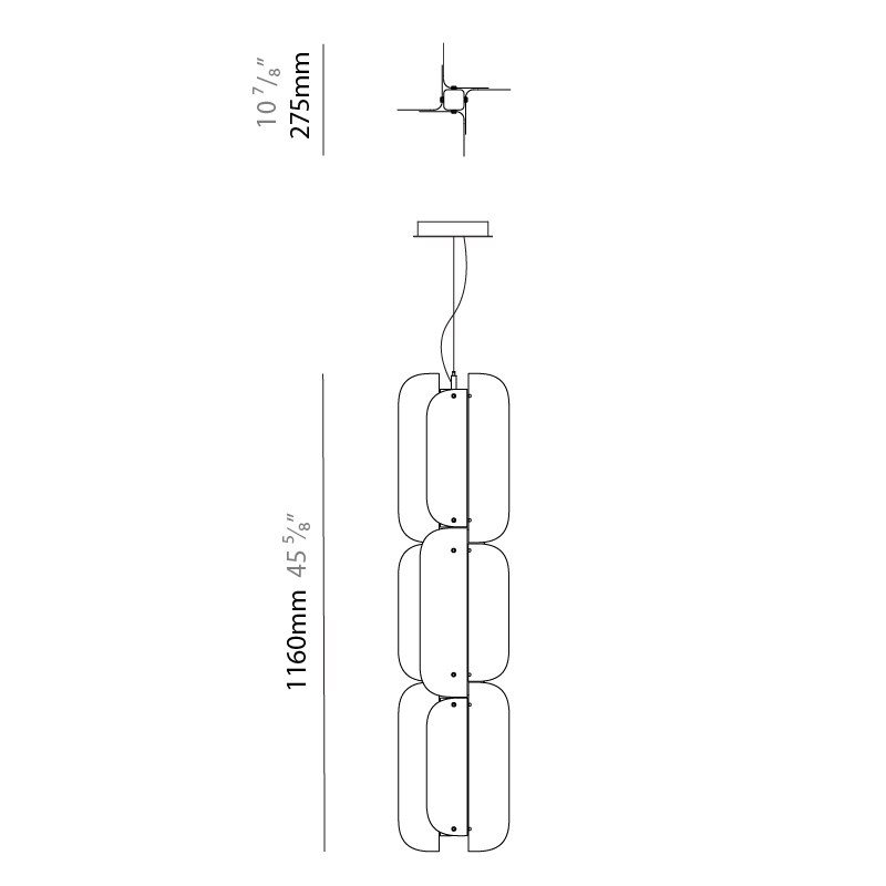Blur by Quasar – 10 13/16″ x 45 11/16″ Suspension, Pendant offers quality European interior lighting design | Zaneen Design / Line art
