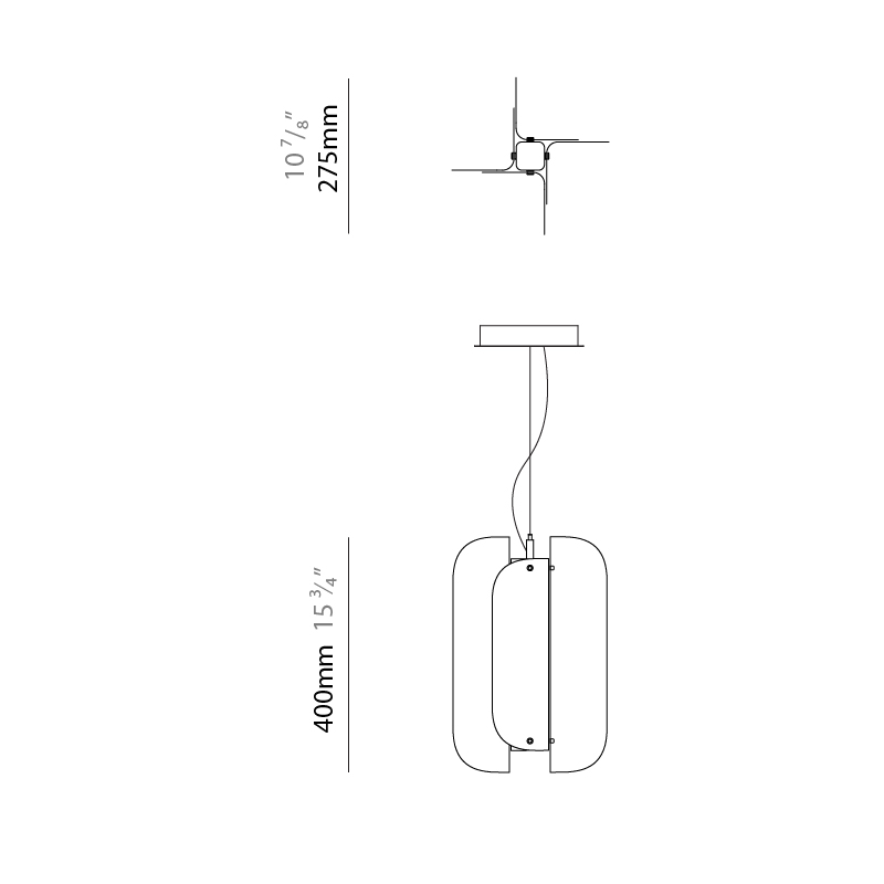 Blur by Quasar – 10 13/16″ x 15 3/4″ Suspension, Pendant offers quality European interior lighting design | Zaneen Design / Line art