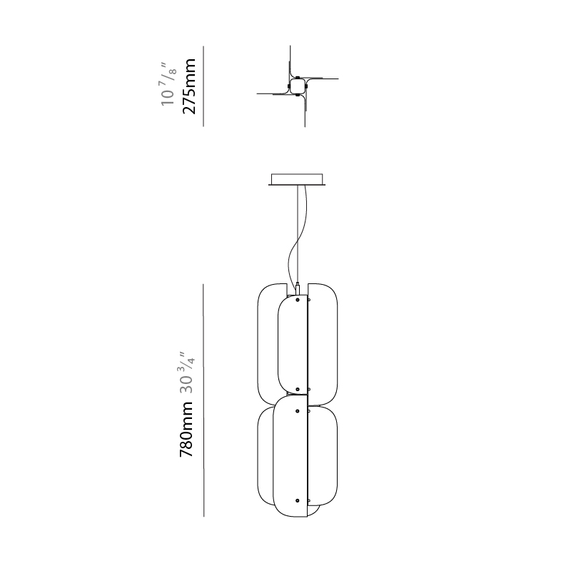 Blur by Quasar – 10 13/16″ x 30 11/16″ Suspension, Pendant offers quality European interior lighting design | Zaneen Design / Line art