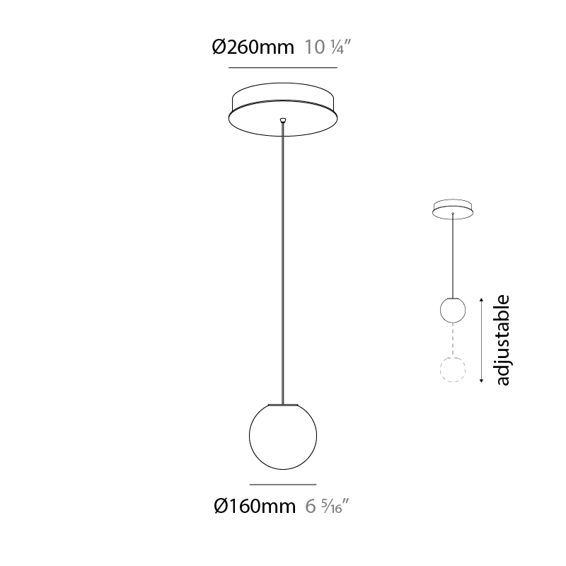 Bolla by Icone – 6 5/16″ x 6 5/16″ Suspension, Pendant offers quality European interior lighting design | Zaneen Design