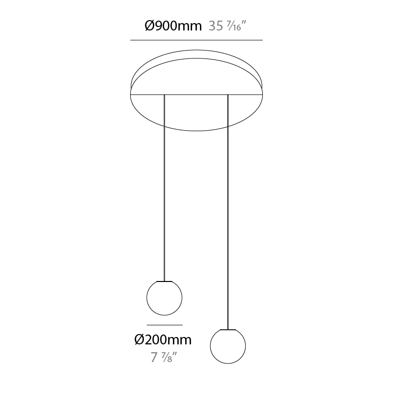 Bolla by Icone – 35 7/16″ x 35 7/16″ Suspension, Pendant offers quality European interior lighting design | Zaneen Design