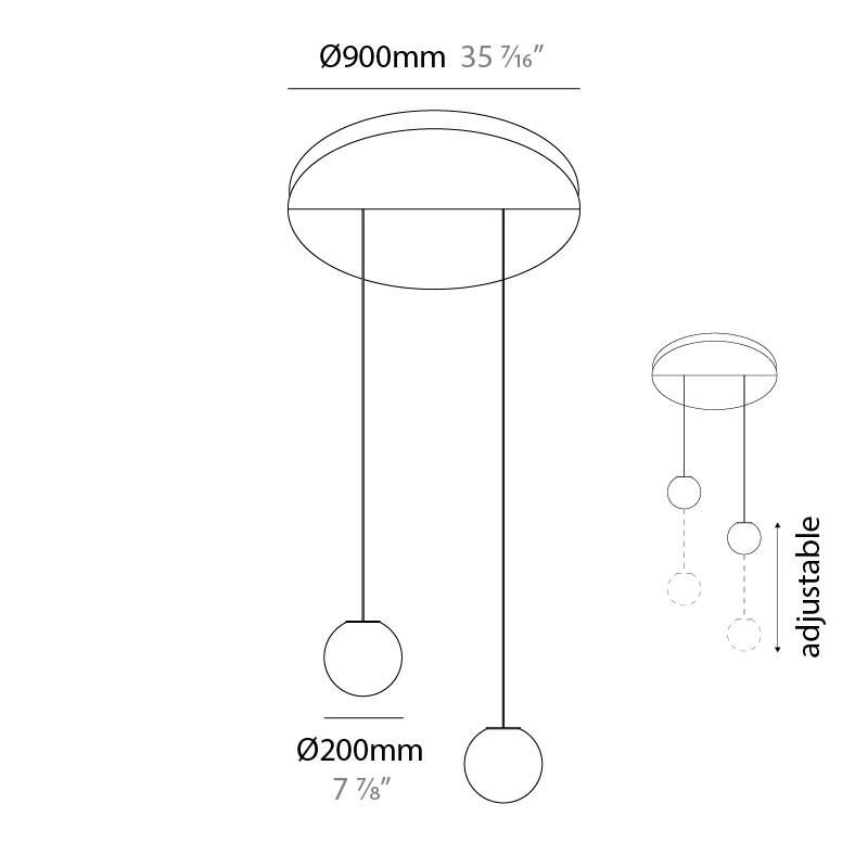 Bolla by Icone – 35 7/16″ x 35 7/16″ Suspension, Pendant offers quality European interior lighting design | Zaneen Design