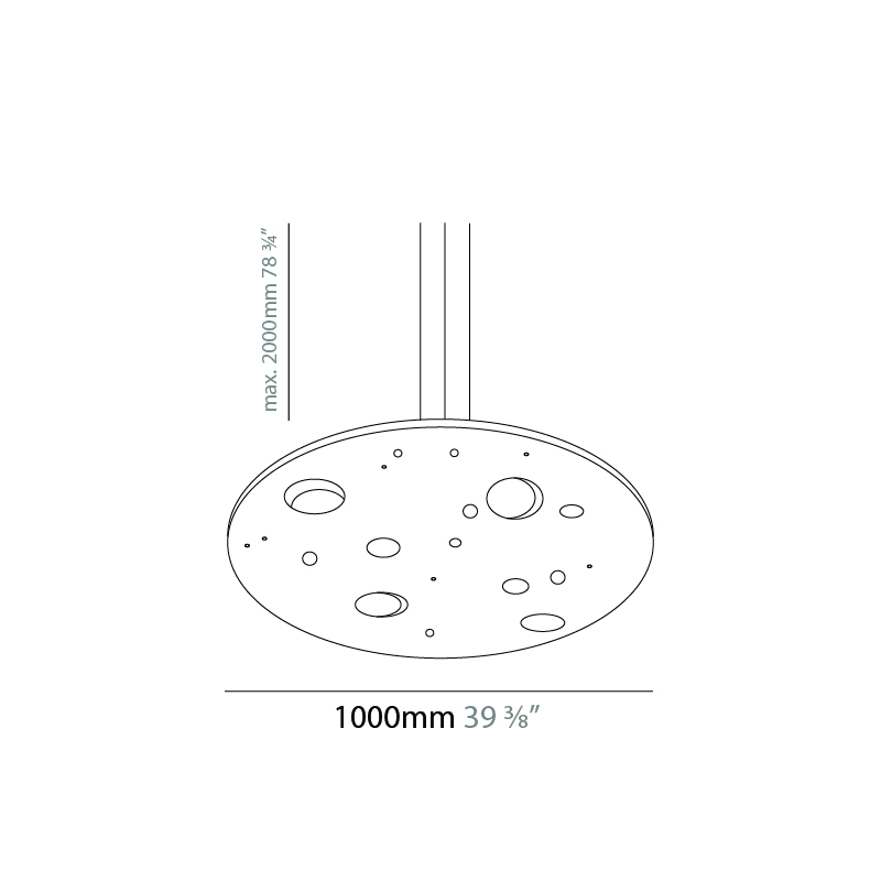 Buchi by Knikerboker – 39 3/8″ x 1 3/4″ Suspension, Pendant offers quality European interior lighting design | Zaneen Design / Line art