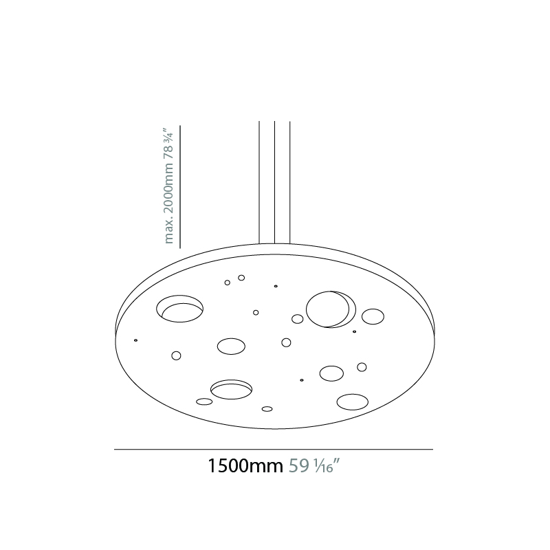 Buchi by Knikerboker – 59 1/16″ x 1 3/4″ Suspension, Pendant offers quality European interior lighting design | Zaneen Design / Line art