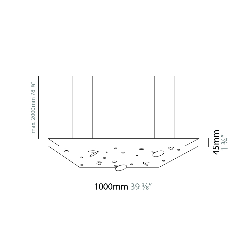 Buchi by Knikerboker – 39 3/8″ x 1 3/4″ Suspension, Pendant offers quality European interior lighting design | Zaneen Design / Line art