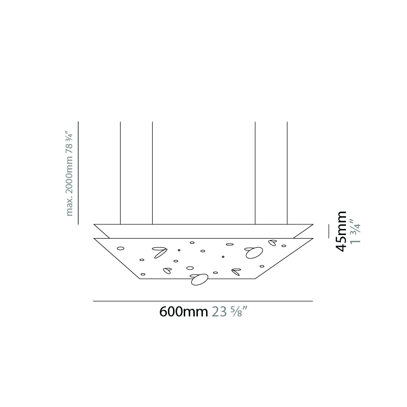 Buchi by Knikerboker – 23 5/8″ x 1 3/4″ Suspension, Pendant offers quality European interior lighting design | Zaneen Design / Line art