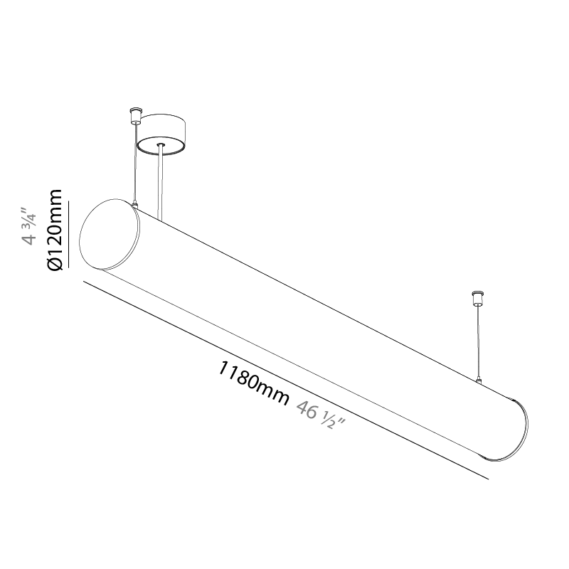 Bunga by Prolicht – 46 7/16″ x 4 1/2″ Suspension, Linear Profiles offers LED lighting solutions | Zaneen Architectural