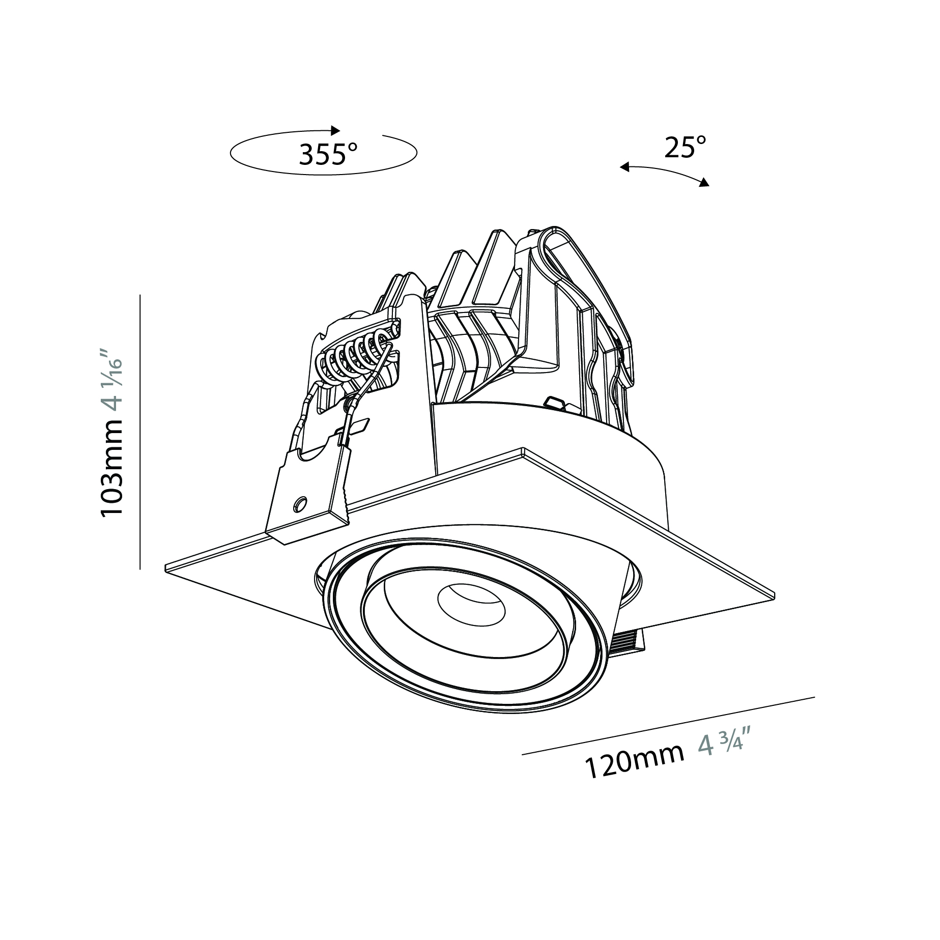 Centriq by Prolicht – 4 3/4″ x 4 1/8″ Recessed, Spots offers LED lighting solutions | Zaneen Architectural / Line art