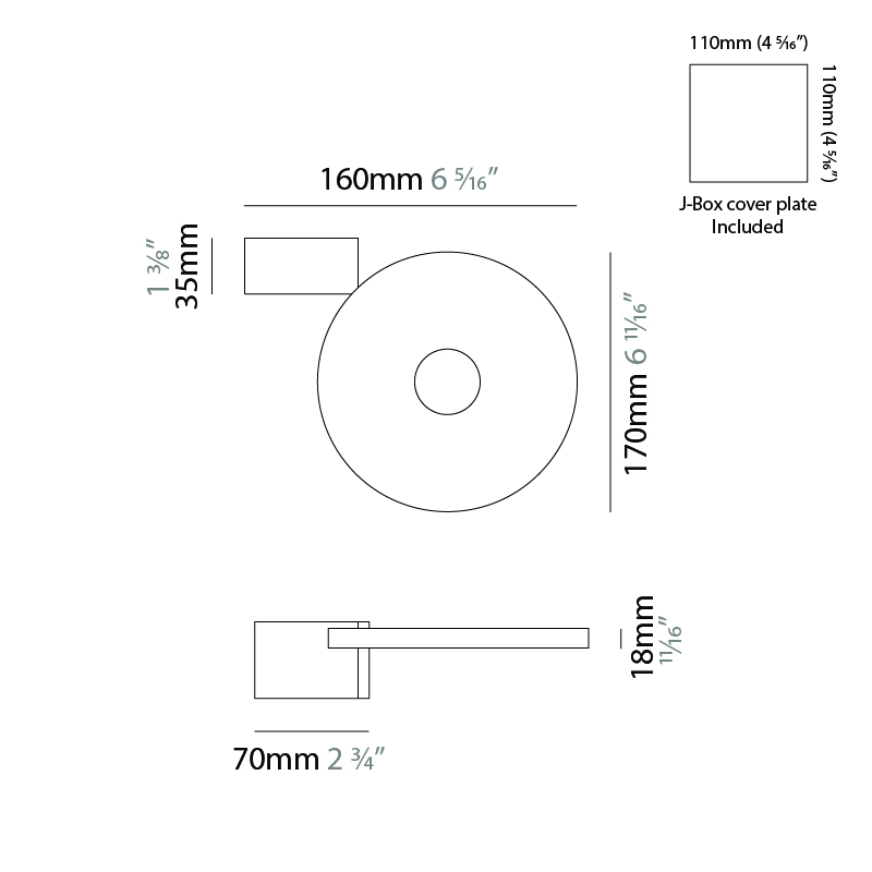 Cidi by Icone – 6 11/16″ Surface, Wall Surface offers quality European interior lighting design | Zaneen Design