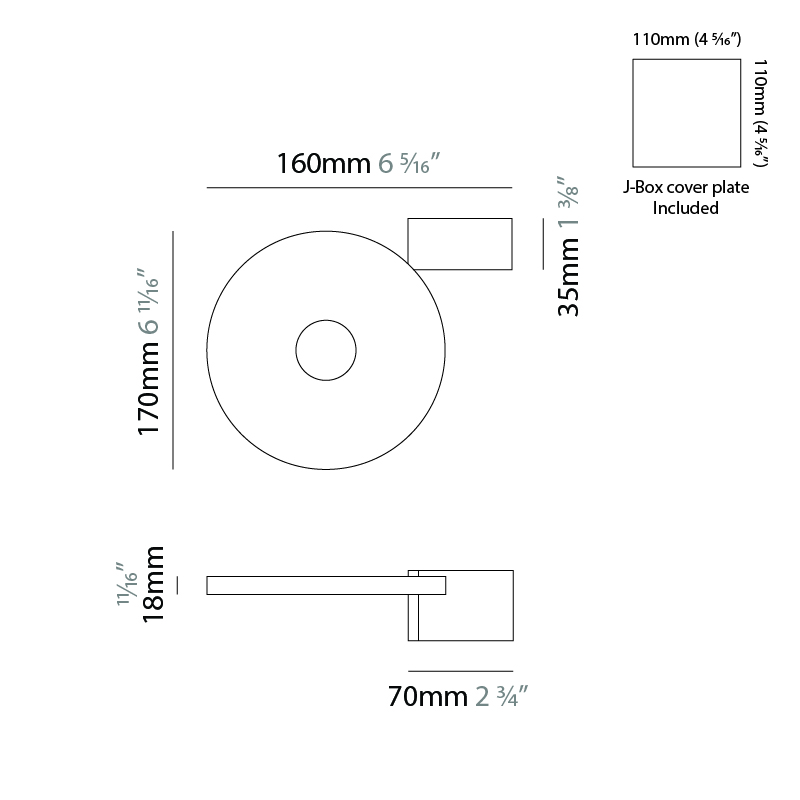 Cidi by Icone – 6 11/16″ Surface, Wall Surface offers quality European interior lighting design | Zaneen Design