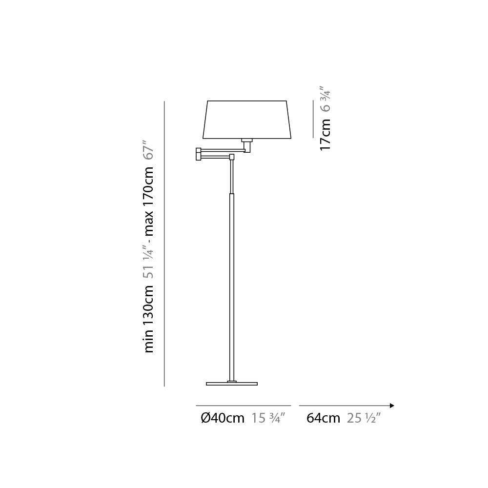Classic by Panzeri – 15 3/4″ x 51 3/16″ Portable, Floor offers quality European interior lighting design | Zaneen Design