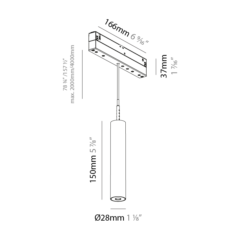 Clicktrack by Prolicht – 1 1/8″6 9/16″ x 5 7/8″ Track, Pendant offers LED lighting solutions | Zaneen Architectural