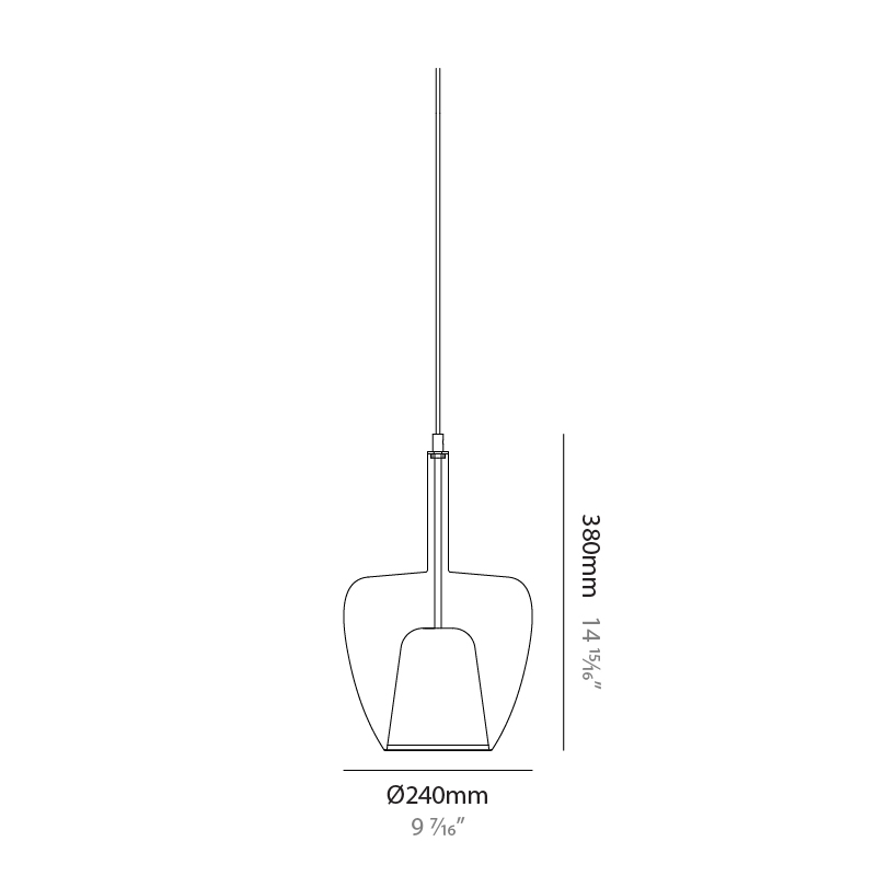Clos by Cangini & Tucci – 9 7/16″ x 14 15/16″ Suspension, Pendant offers quality European interior lighting design | Zaneen Design