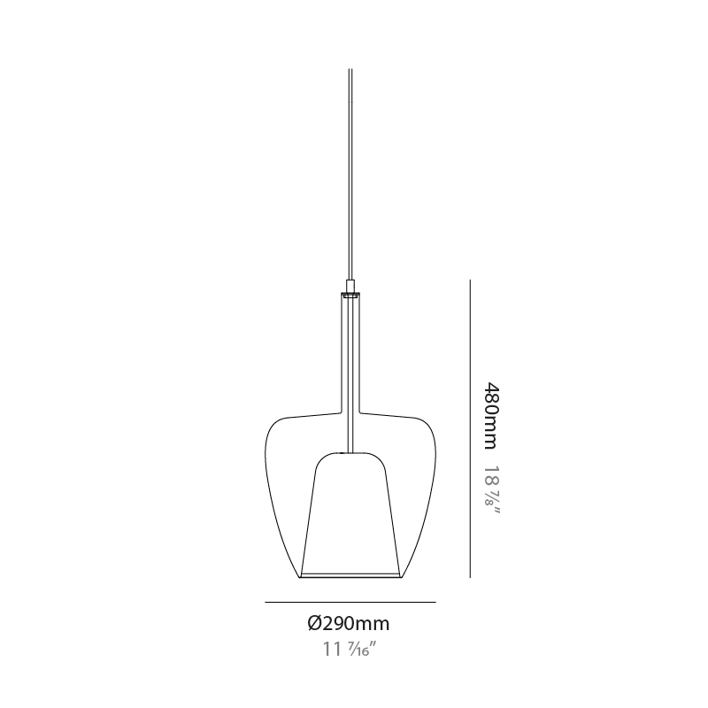 Clos by Cangini & Tucci – 11 7/16″ x 18 7/8″ Suspension, Pendant offers quality European interior lighting design | Zaneen Design
