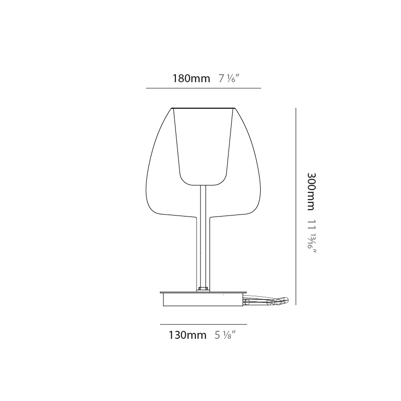 Clos by Cangini & Tucci – 7 1/16″ x 11 13/16″ Portable, Table offers quality European interior lighting design | Zaneen Design / Line art