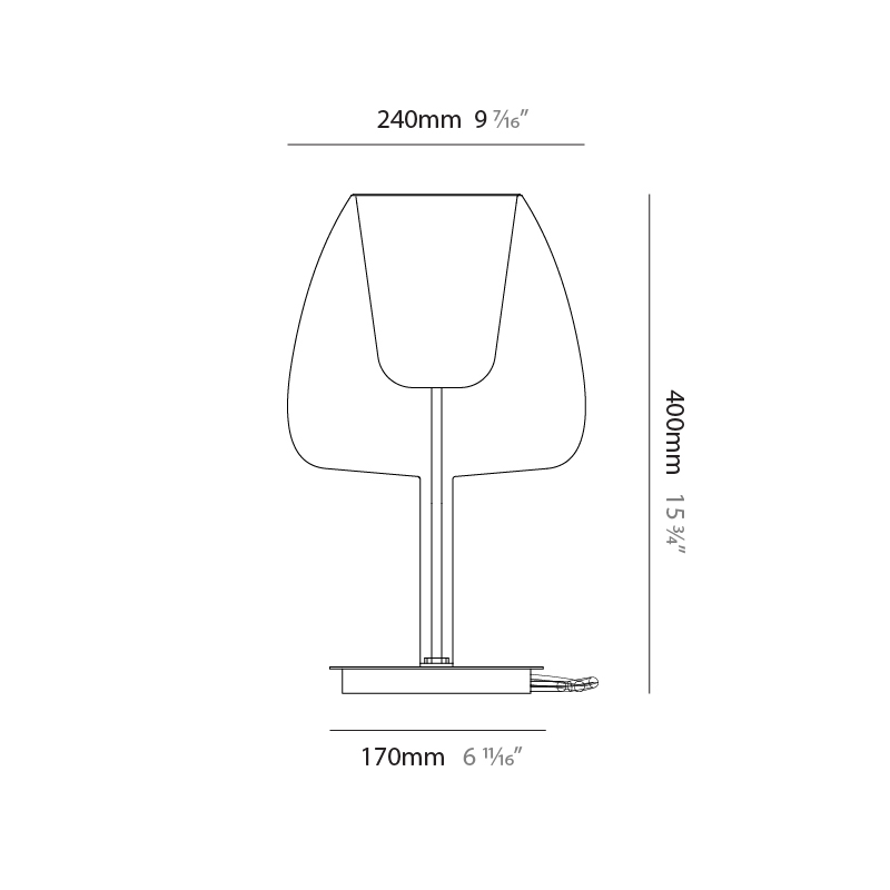 Clos by Cangini & Tucci – 9 7/16″ x 15 3/4″ Portable, Table offers quality European interior lighting design | Zaneen Design / Line art