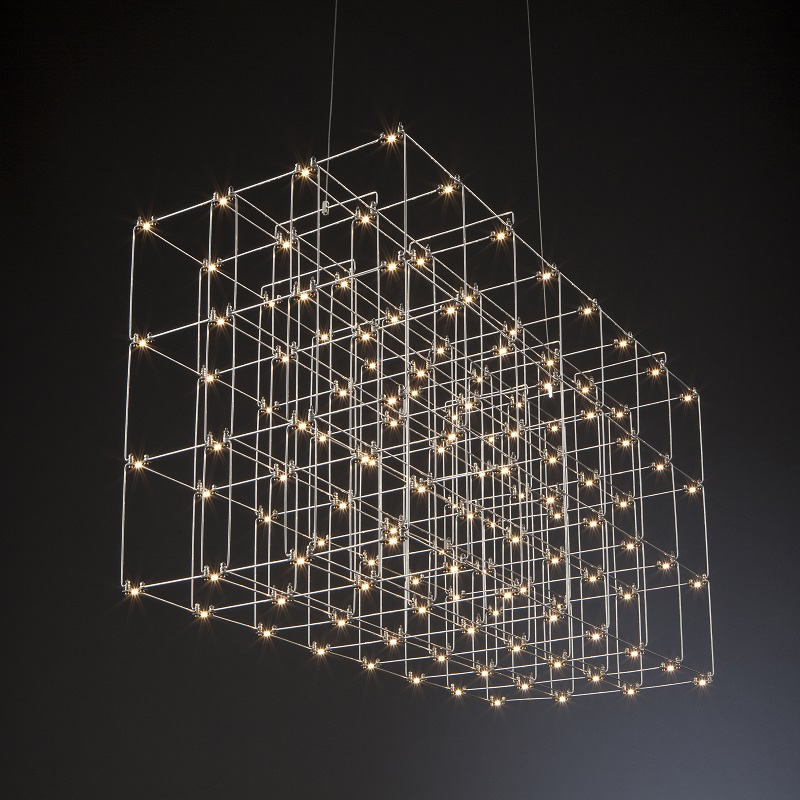Cosmos Square by Quasar – 39 3/8″ x 33 7/16″ Suspension, Ambient offers quality European interior lighting design | Zaneen Design