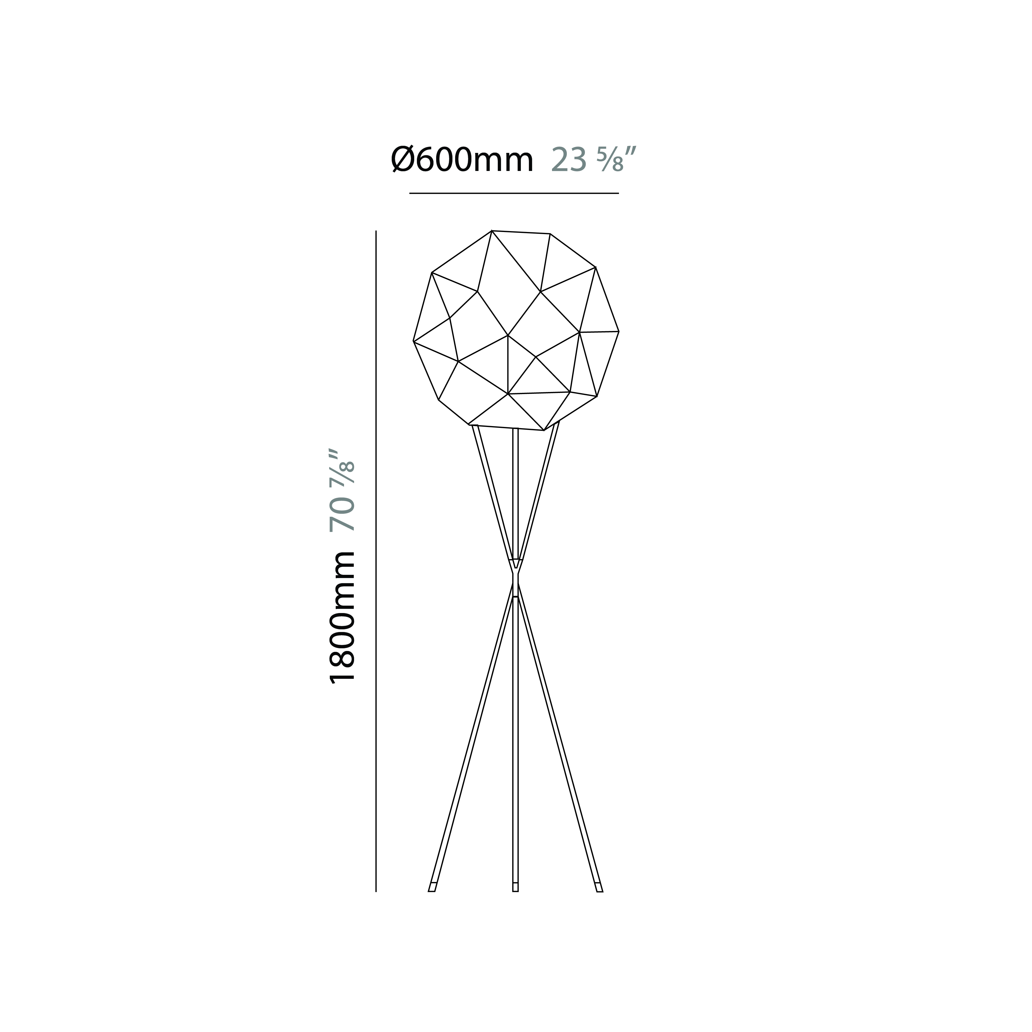 Cosmos Globe by Quasar – 23 5/8″ x 70  7/8″ Portable, Floor offers quality European interior lighting design | Zaneen Design / Line art