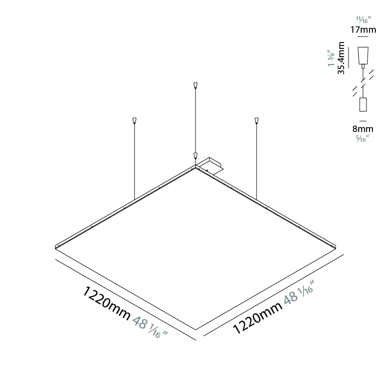 Cristal by Ivela – 48 1/16″ x 3/4″ Suspension, Ambient offers LED lighting solutions | Zaneen Architectural