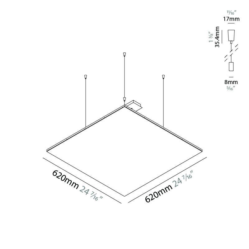 Cristal by Ivela – 24 7/16″ x 3/4″ Suspension, Ambient offers LED lighting solutions | Zaneen Architectural